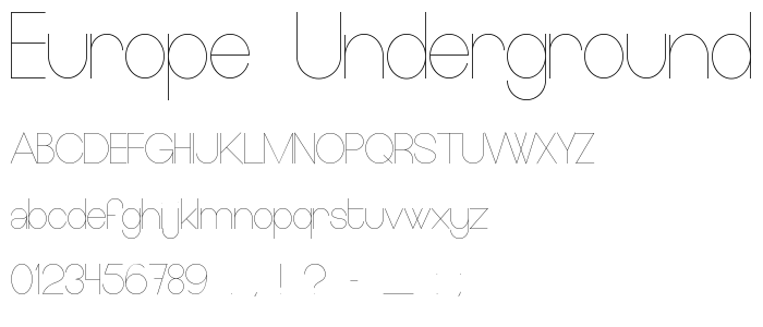 Europe Underground Light font